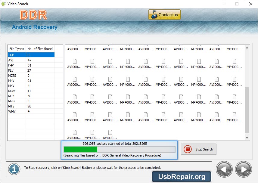 Files searching process