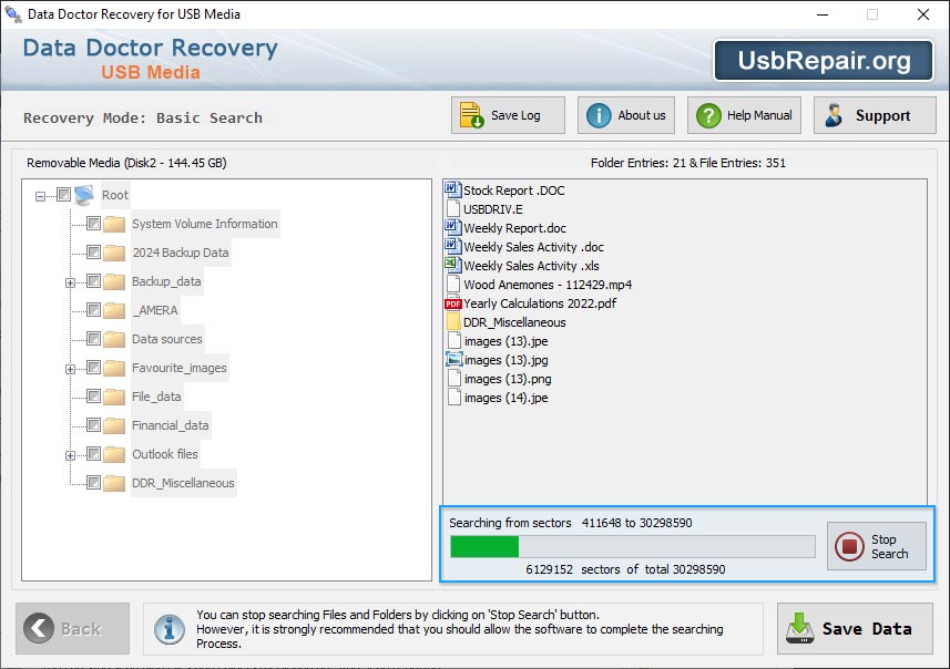 Files searching process