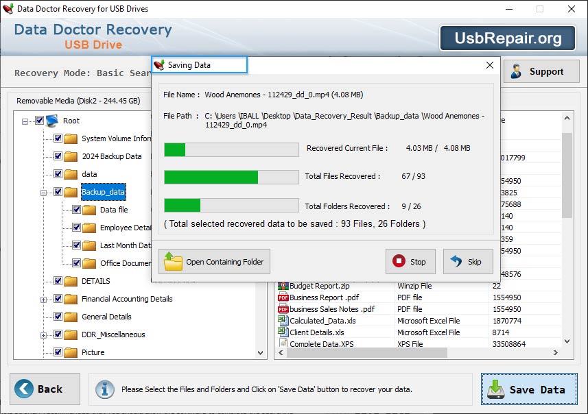 Data is recovered successfully